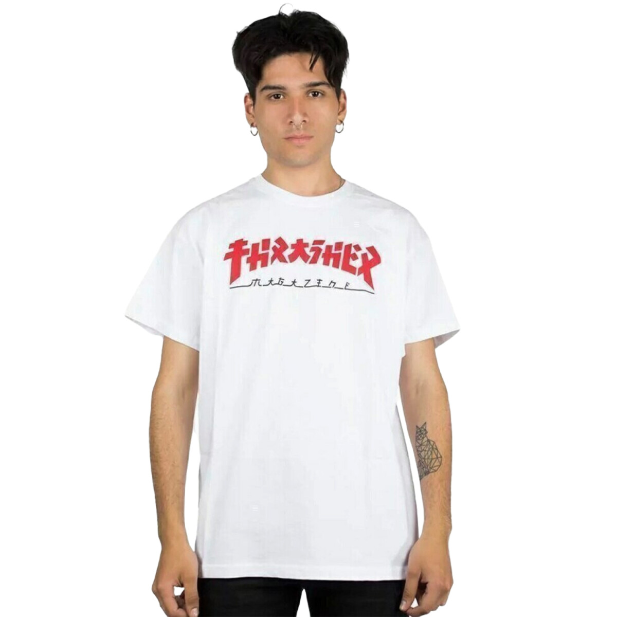 Remera MC Thrasher Godzilla Blanco 