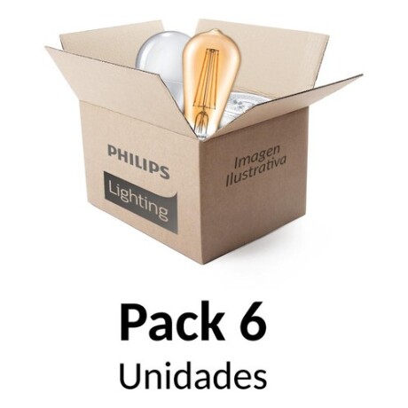 Pack 6 unidades lámparas LED Philips EcoHome Cálida 7W E27 Pack 6 unidades lámparas LED Philips EcoHome Cálida 7W E27