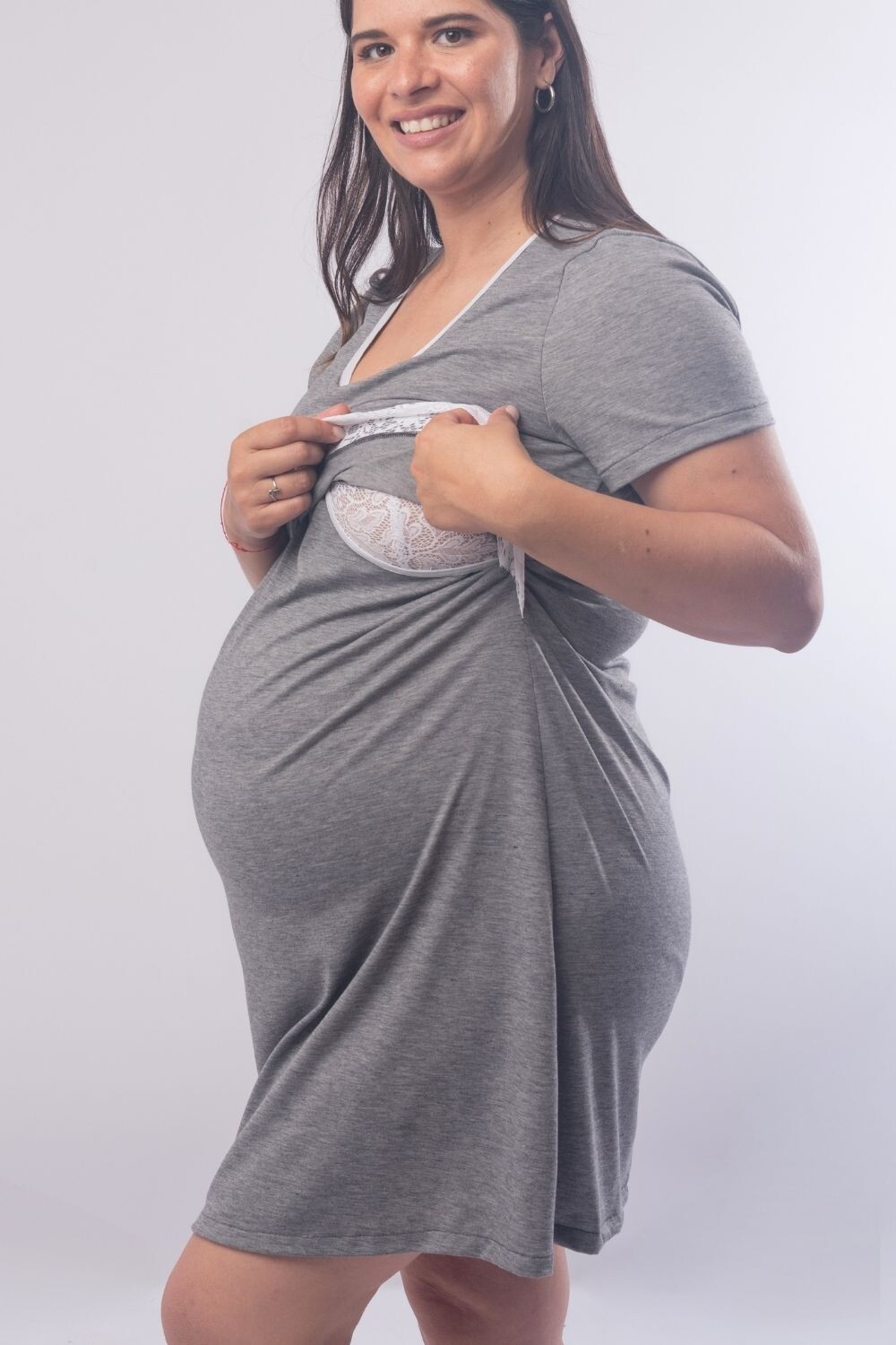 Camisón Maternal Martina Gris