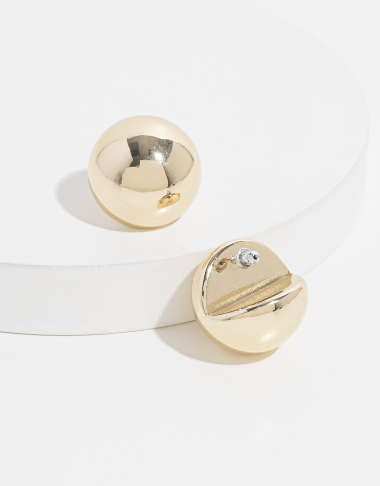 Aros Pasantes Metal Aros Circulares Chunky - Dorado