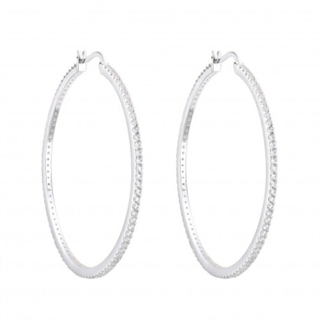 Par de aros de plata 925 con circonias. Par de aros de plata 925 con circonias.
