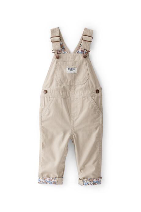 Enterito de lona liviana, khaki, con forro floral Enterito de lona liviana, khaki, con forro floral