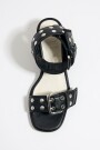 SANDALIA TACÓN TACHAS PIEL Negro