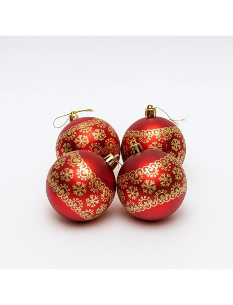 ESFERA DECORADA C/GLITTER 8CM X 4 UNIDADES ROJO ESFERA DECORADA C/GLITTER 8CM X 4 UNIDADES ROJO