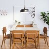 Mesa de Comedor Rectangular 1.2 Blanco/Natural - Wood Mesa de Comedor Rectangular 1.2 Blanco/Natural - Wood