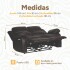 Sofá Sillón 2 Cuerpos Reclinable Masajeador Electrico Living Color Variante Negro