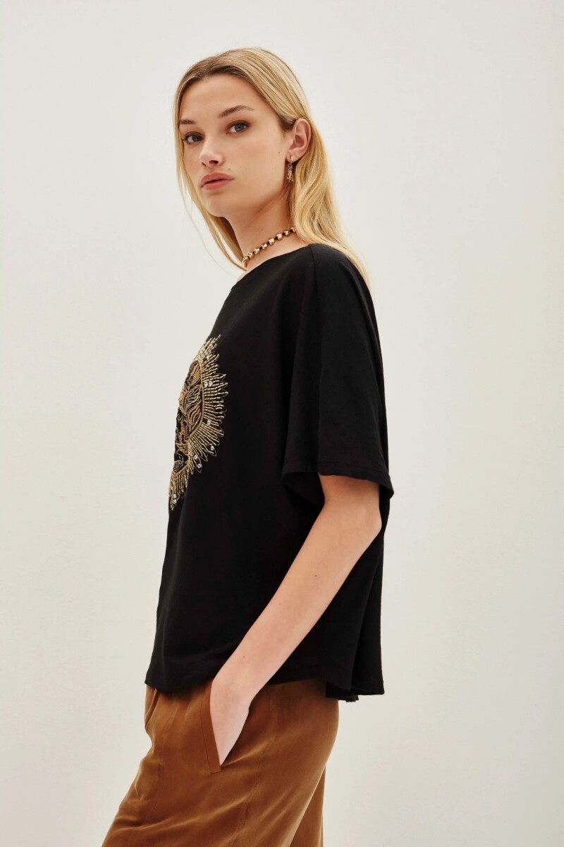 Remera Heart Sunny Negro