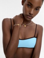 Collar De Perla De Agua Dulce Con Medalla - Plata De Ley 925 dorado