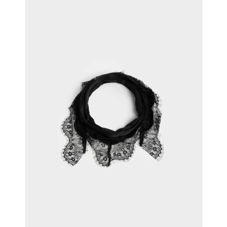 Pañuelo Raso Encaje Negro