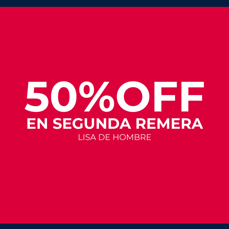 50%OFF en la segunda remera lisa SS25