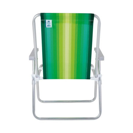 Reposera Silla Alta Plegable en Aluminio Conforto Mor Rayada Verde
