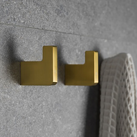GRIFERIA SOPORTE COLGADOR DORADO MATE LINEA PREMIUM DORADO-BRUSHED GOLD