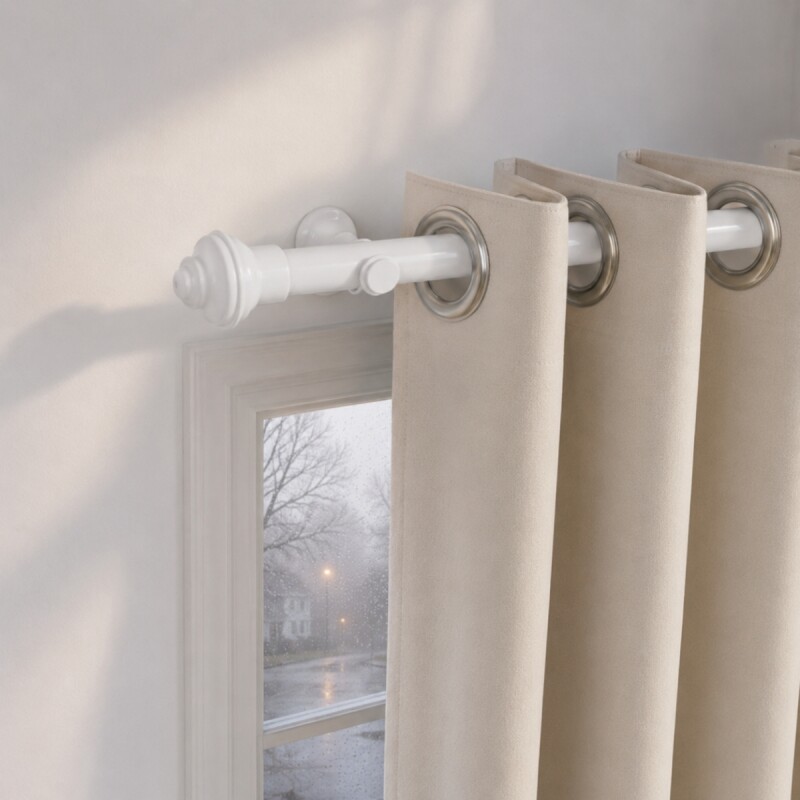 Barrote cortina metal Eurometal 2,0m + 2 soportes BLANCO