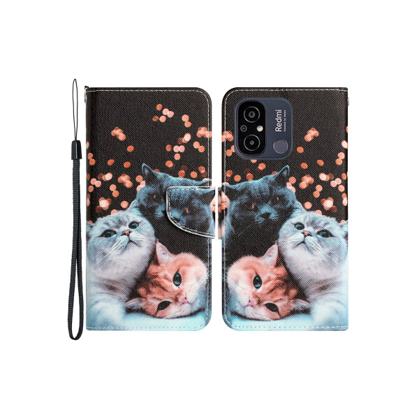 Flip cover Xiaomi Redmi 12C diseño gatos y puntos rosa Flip Cover Xiaomi Redmi 12c Diseño Gatos Y Puntos Rosa