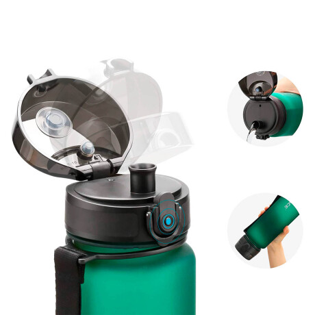 Botella Agua Deportiva Uzspace 1lt Caramañola Sin Bpa Verde