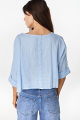 Camisa Fold Celeste
