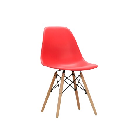 Silla Eames de colores y patas de madera Liso