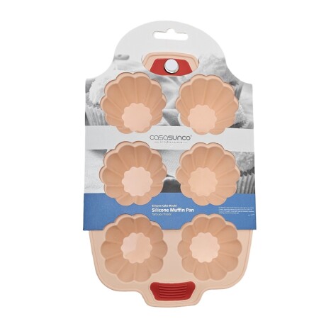 Molde de Silicona Para antiadherente 6 Muffin Repostería Salmón