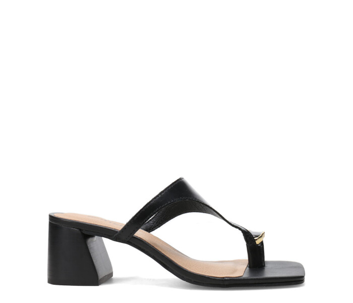 Sandalias de Mujer Bottero Taco Y Aplique Negro