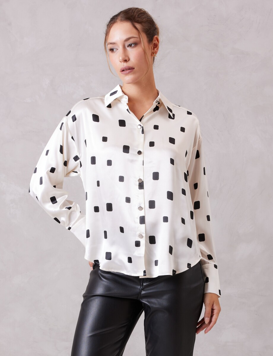 Camisa Satén - Blanco 