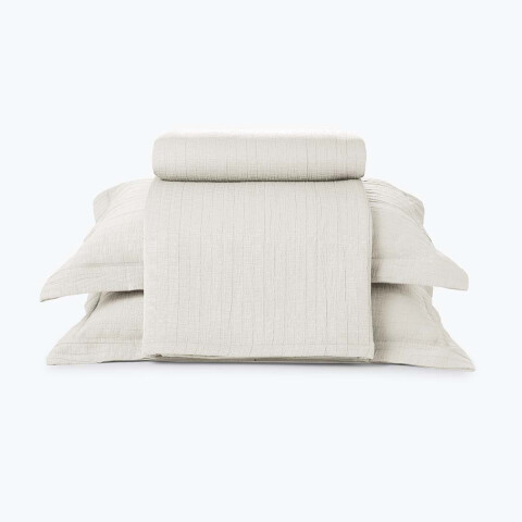 Juego Colcha y Funda Dohler 2 Plaza 100% Microfibra HUESO