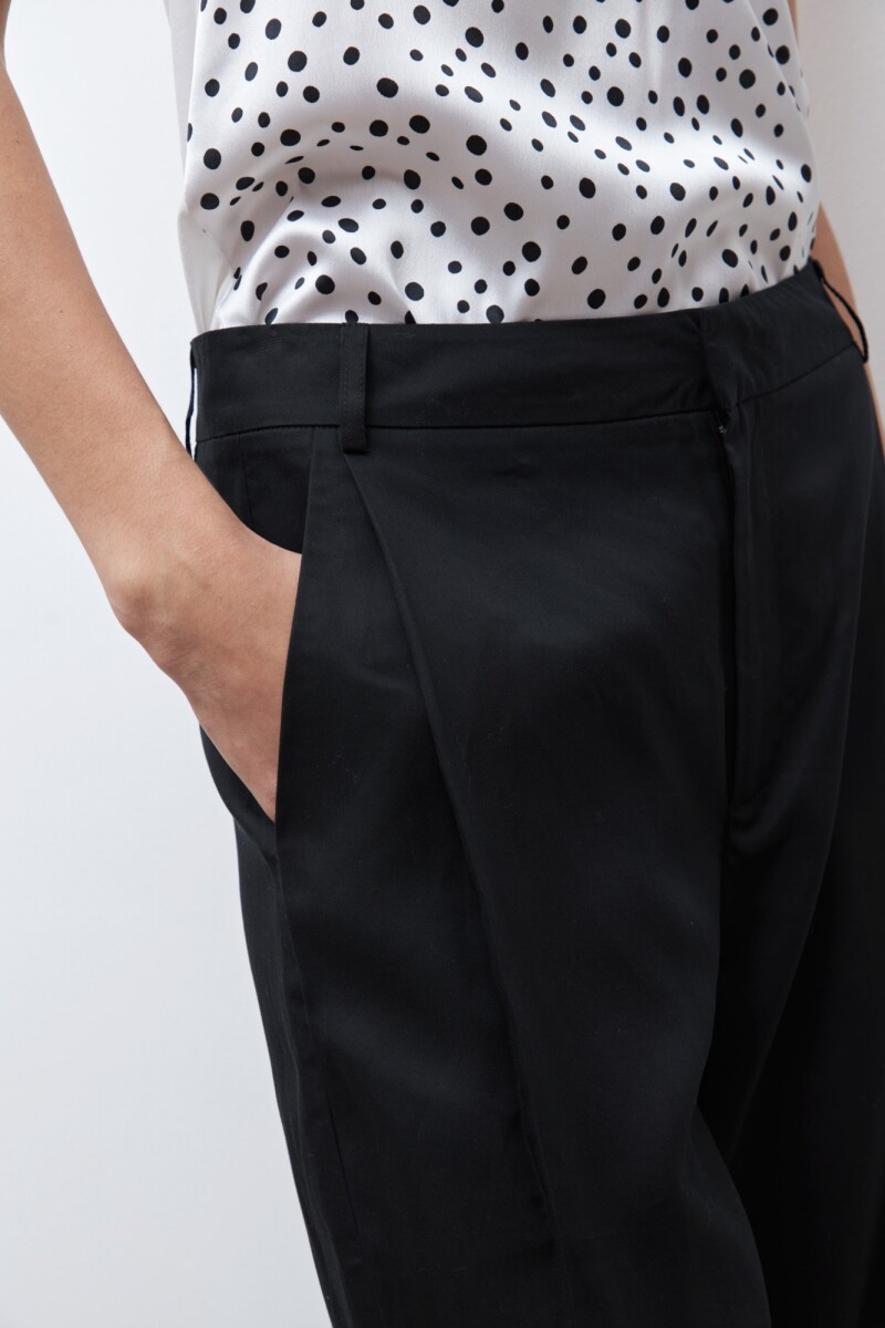 Pantalon pinzado lyocell negro