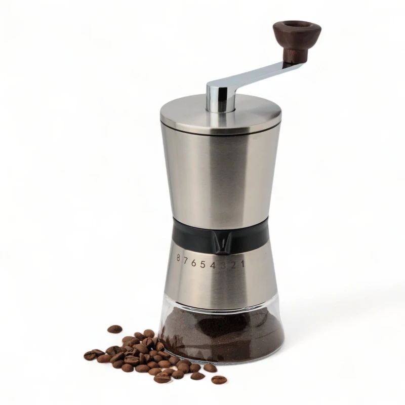 Molinillo De Café Manual 8 Moliendas Capac 200ml 60gr Granos Silver