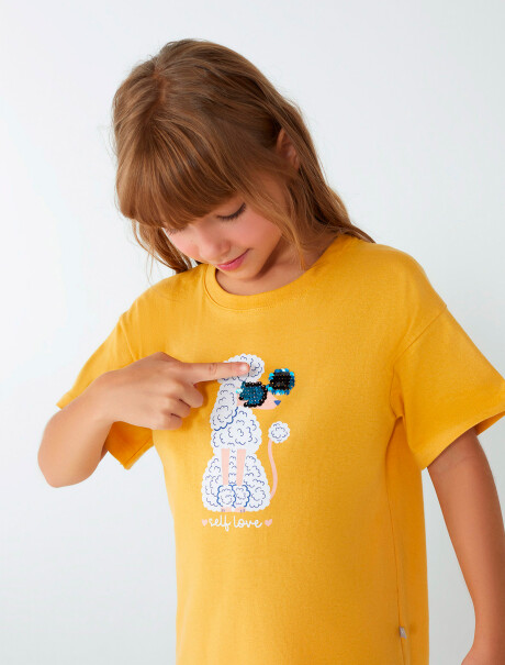 VESTIDO INFANTIL CORTO INFANTIL AMARILLO