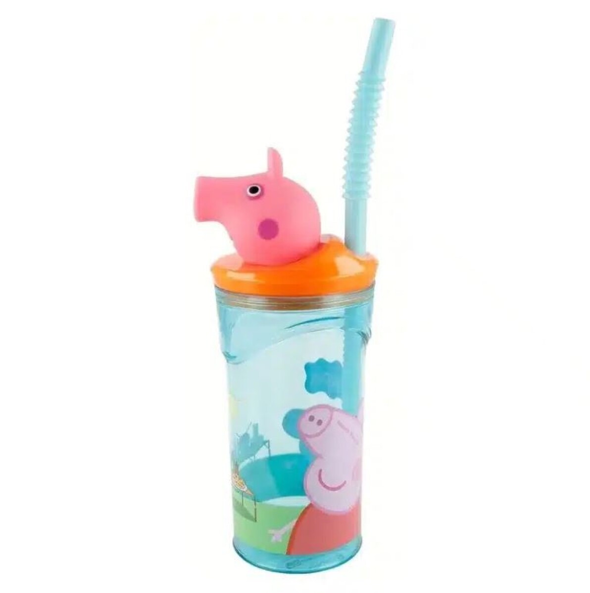 Vaso Alto Tapa/Forma Plástico Peppa Pig 