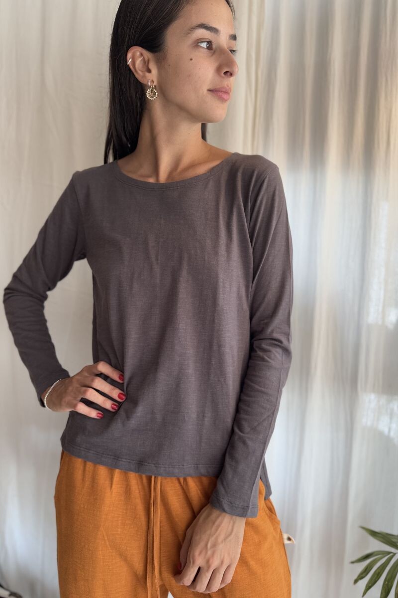 Camiseta Mar de bambú - Gris topo 