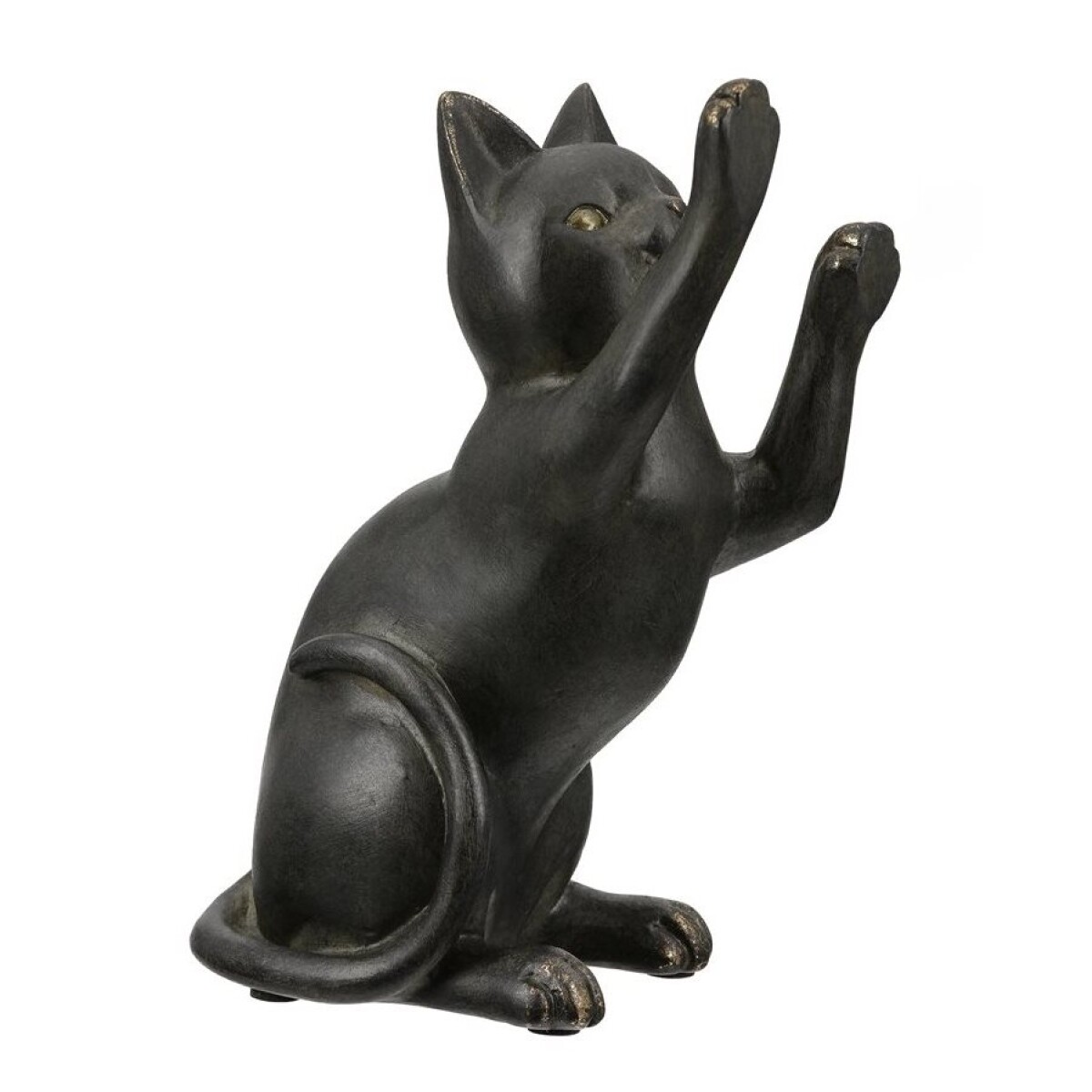 SUJETALIBROS GATO DE RESINA 13x8x19CM NEGRO 