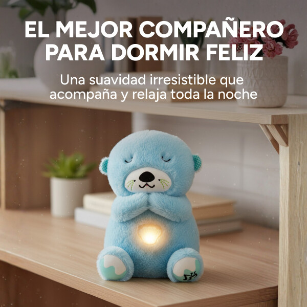 Peluche Nutria Bebé Respira Y Relaja Dormir Niño Tendencia Variante Color Celeste