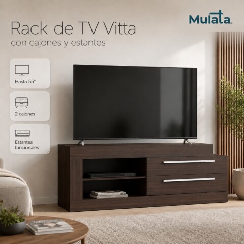 Rack para TV Vitta 55" con cajones y estantes Marrón Rack para TV Vitta 55" con cajones y estantes Marrón