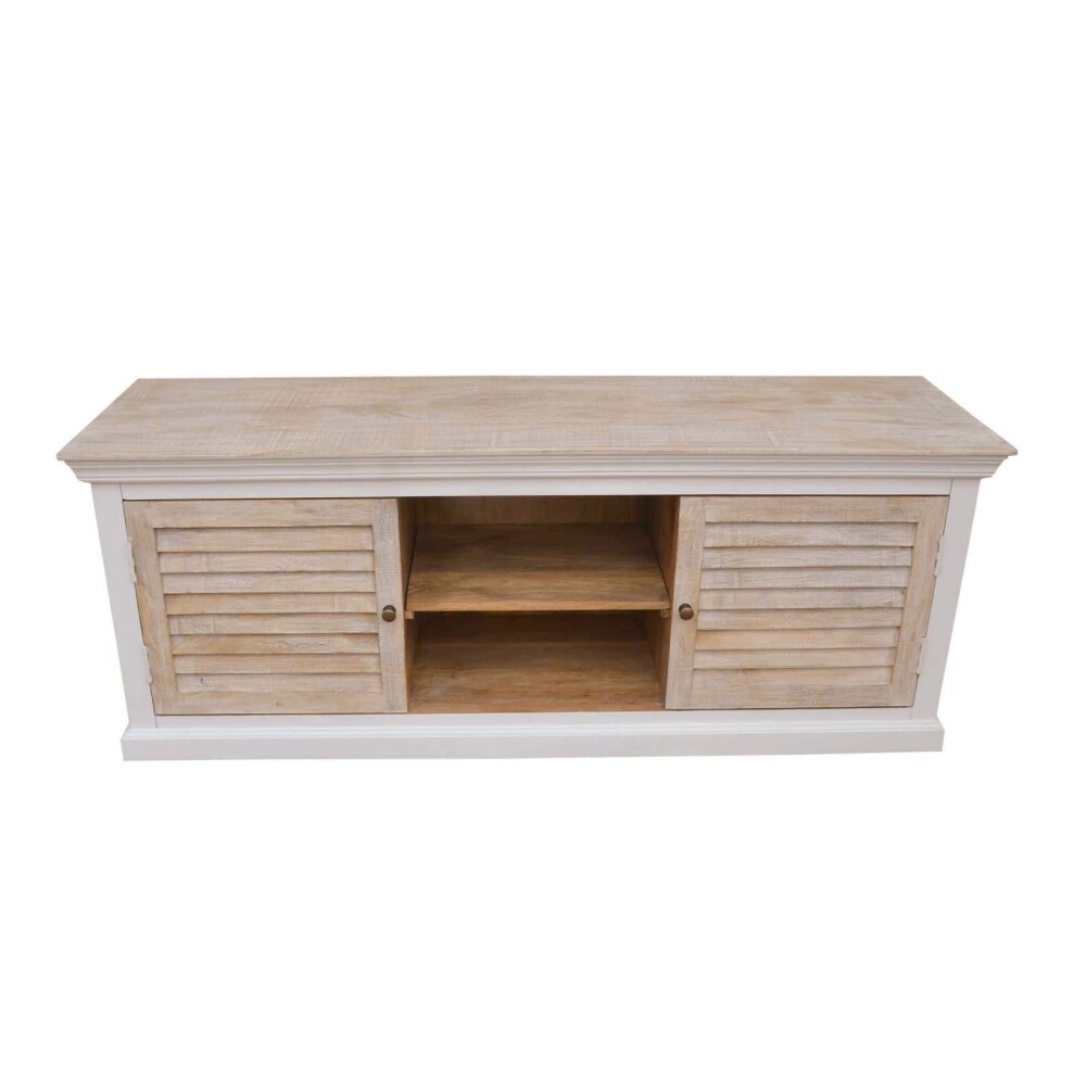 MUEBLE PARA TV MADERA-DE-MANGO NATURAL-BEIGE COSTA NATURAL BLANCO
