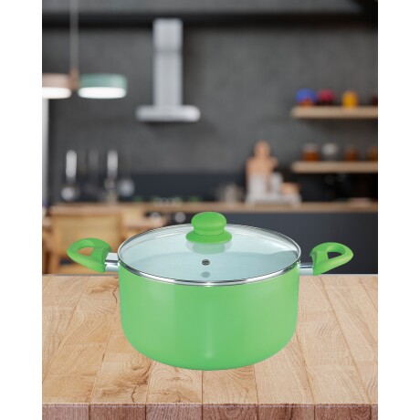 Cacerola de aluminio Cuori Verde 24cm con interior antiadherente Verde