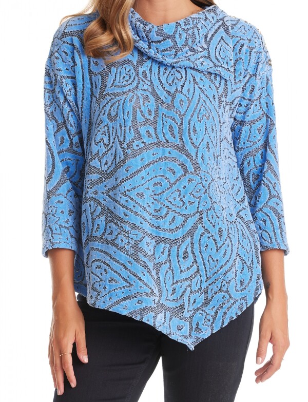 Buzo Labrado Flores AZUL/MULTI