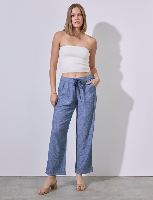 Pantalon Lino AZUL