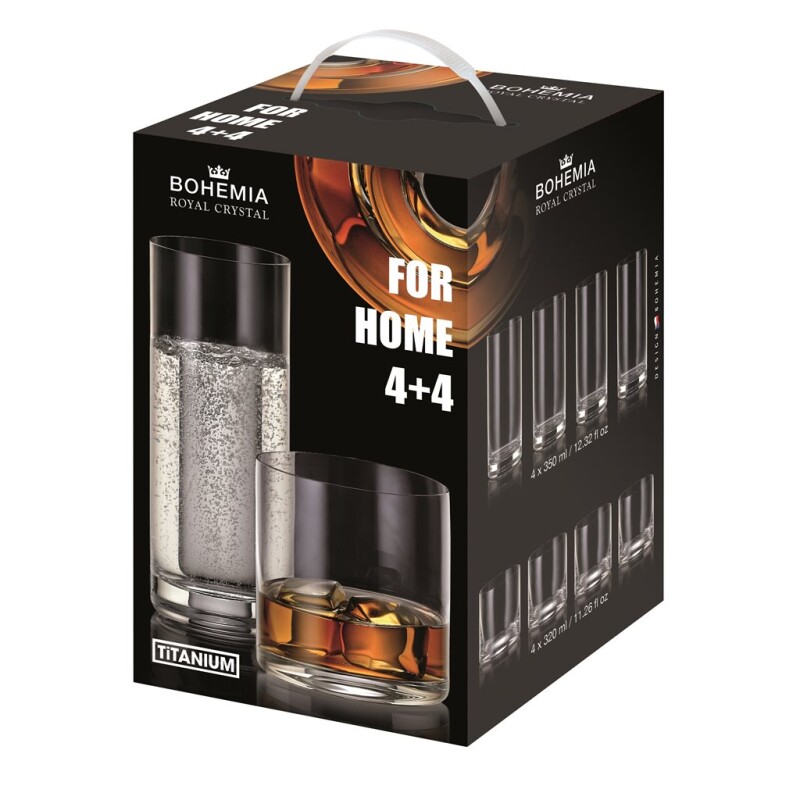 FOR HOME 8 VASOS: 4X320ML + 4X350ML BOHEMIA FOR HOME 8 VASOS: 4X320ML + 4X350ML BOHEMIA