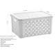 Set x3 Caja organizadora simil rattán con tapa G BLANCO