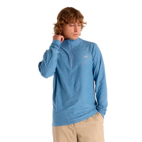 Buzo New Balance de Hombre - Space Dye 1/4 Zip - MT41915DSW BLUE