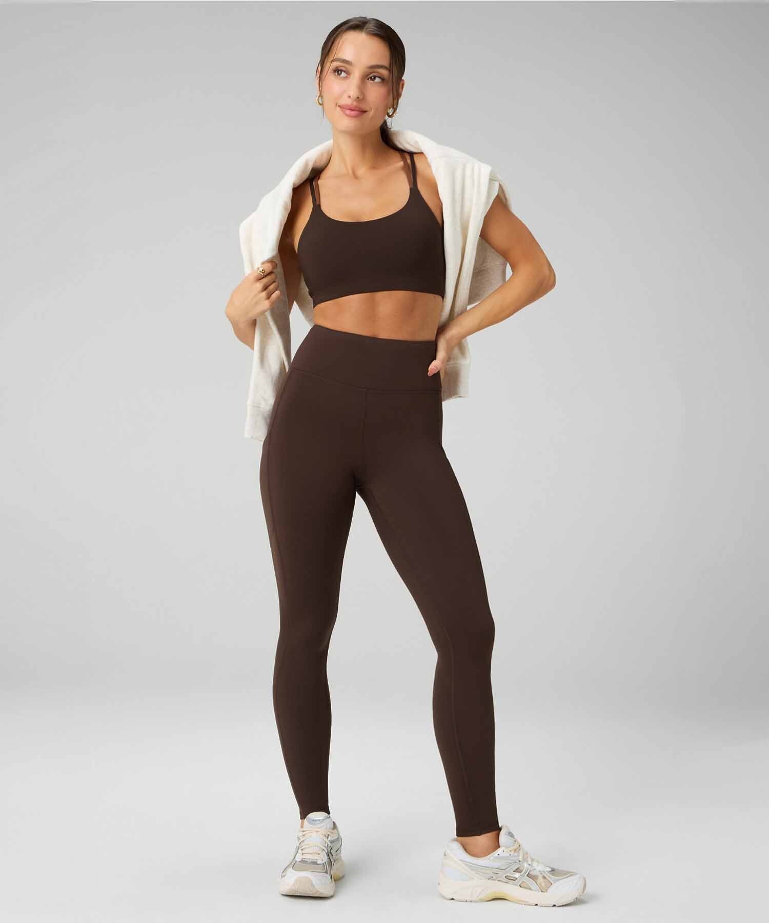 Leggings Cold Weather High-Waisted Pocket Mujer Cacao