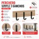 Perchero simple con 3 ganchos MADERA/NEGRO