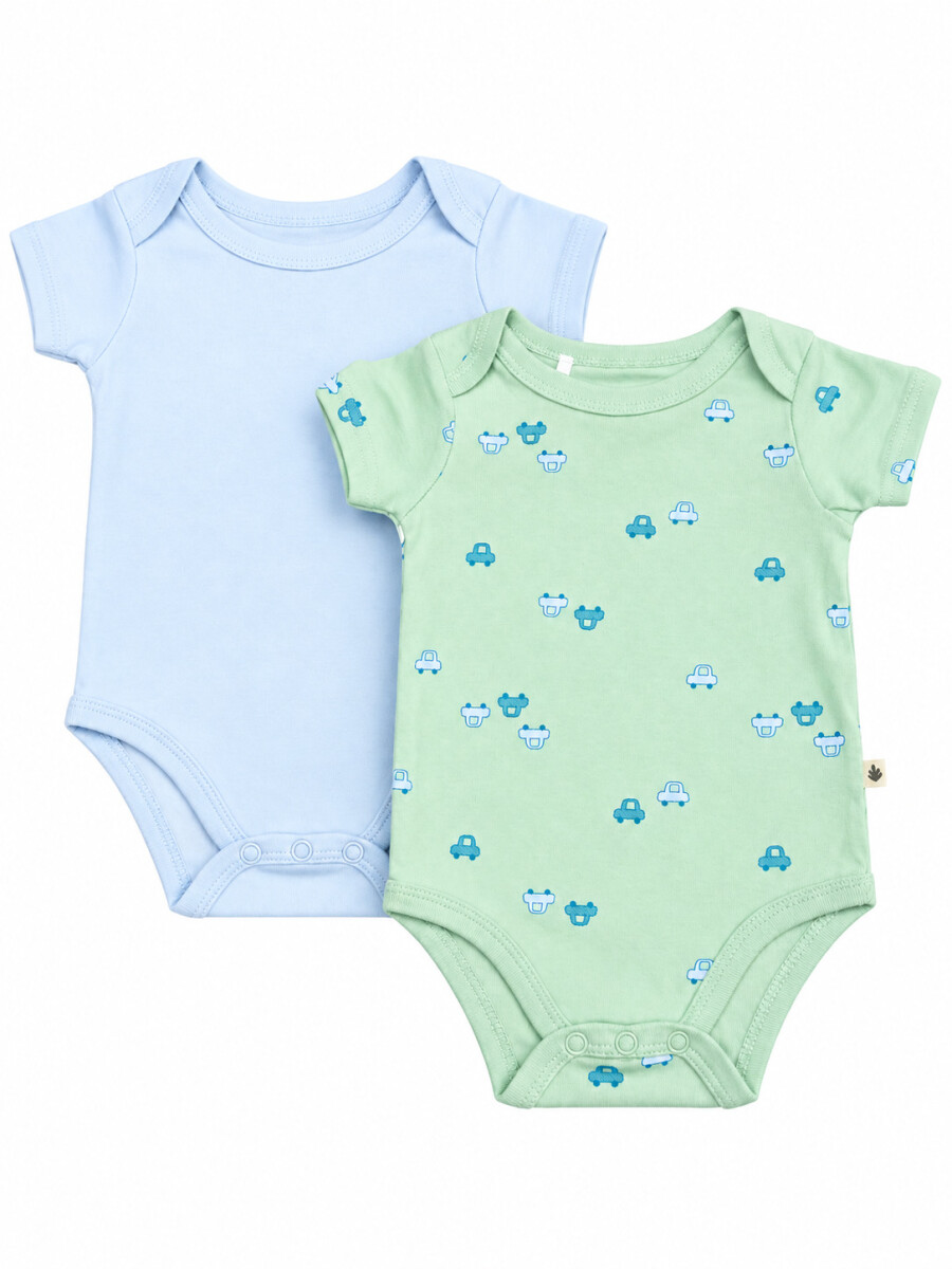 BODY MANGA CORTA PACK X 2 - CELESTE 