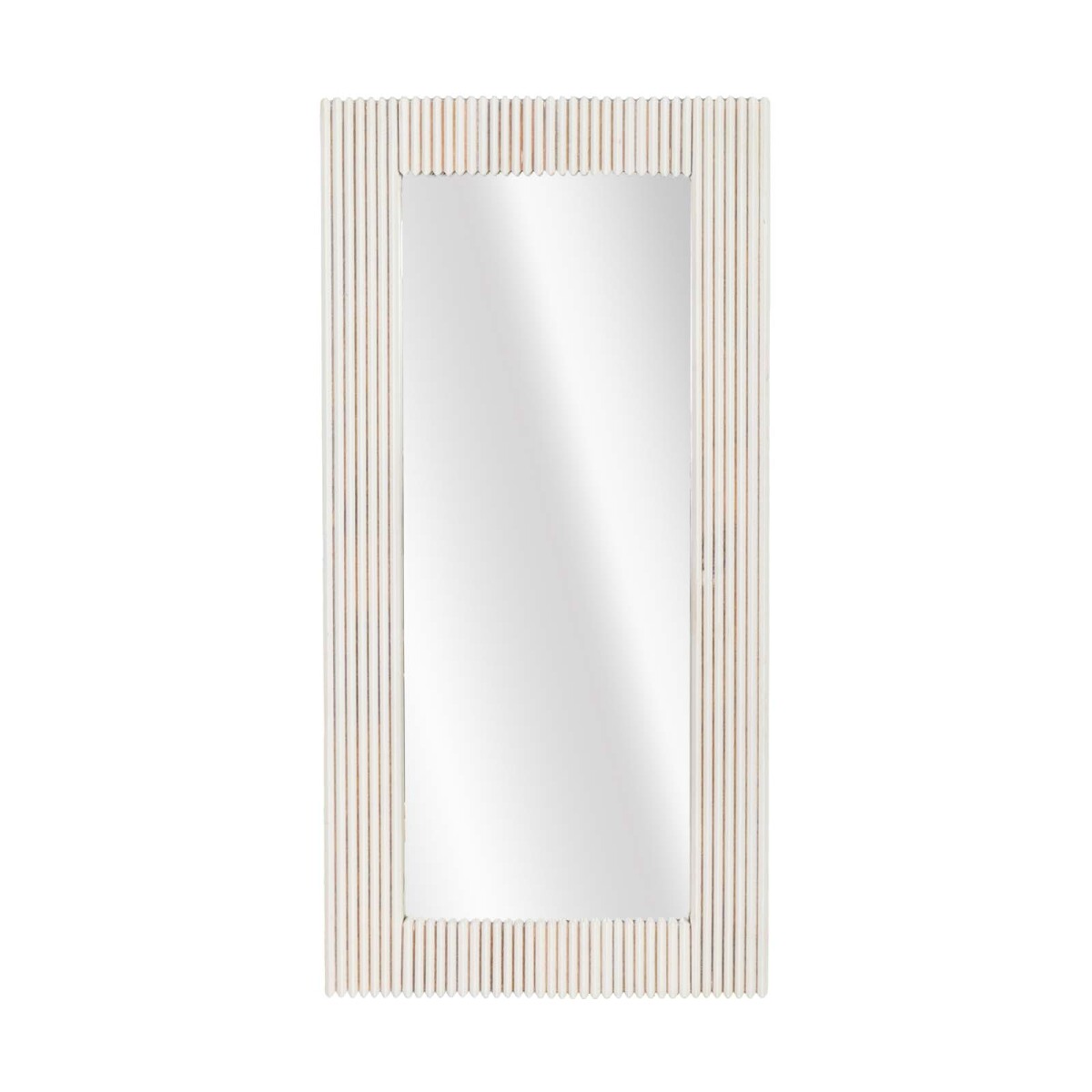 ESPEJO DE PARED - MADERA-DE-MANGO BLANCO RECTANGULAR BELMON 