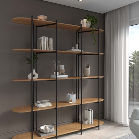 ESTANTERÍA/BIBLIOTECA/DIVISOR MDF-Y-ACERO NEGRO AMAYA