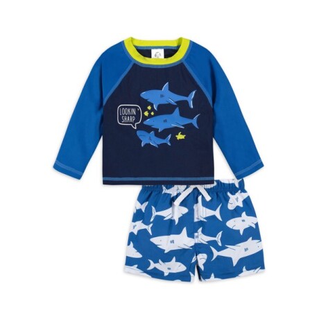 Traje de baño remera y short sharks