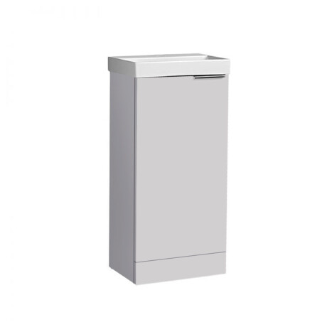 MOBILIARIO BAÑO BACHA Y MUEBLE MDF LAQUEADO GRIS MATE GAMAS DE GRIS