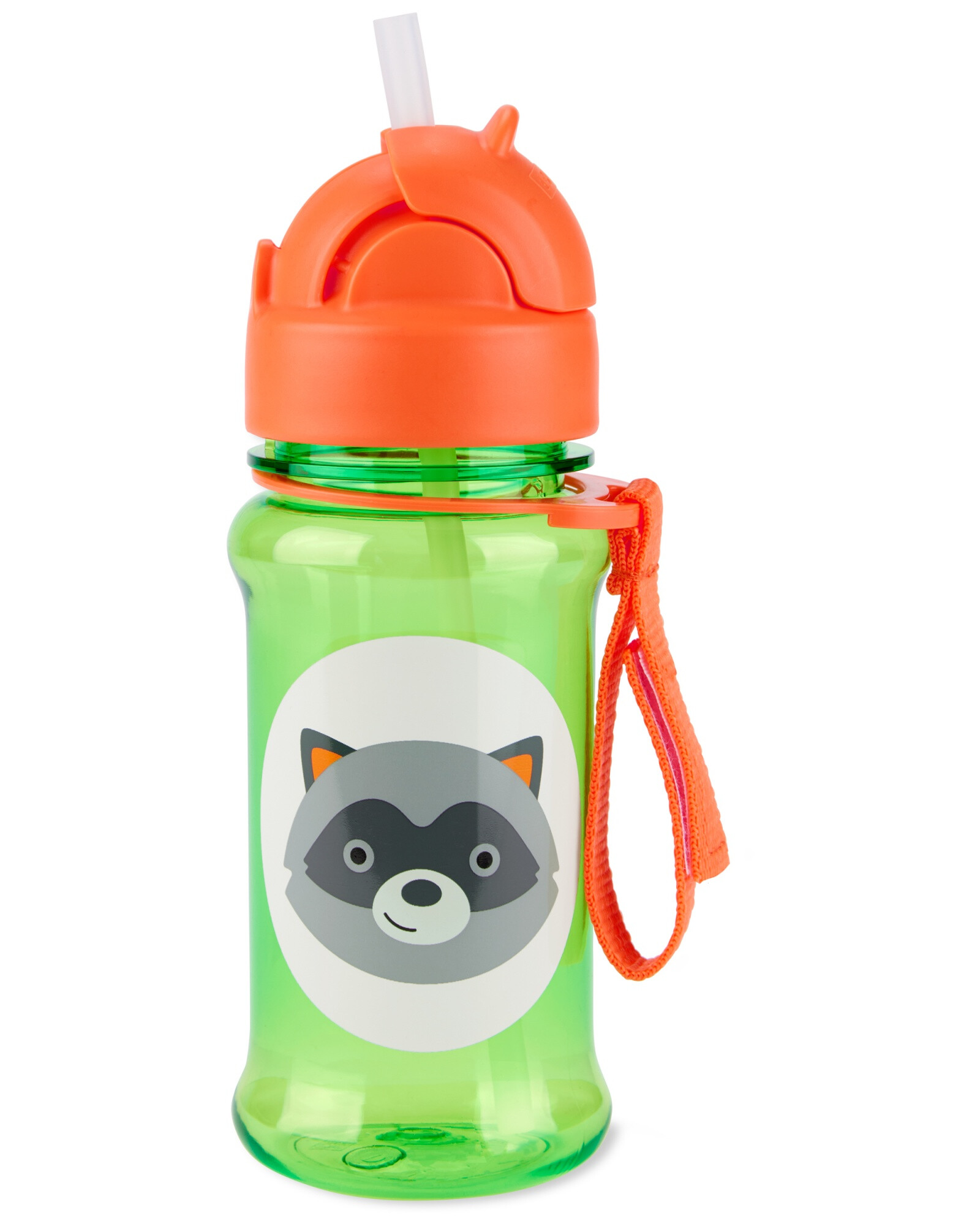 Botella de plástico Tritan, con sorbito, diseño mapache Botella de plástico Tritan, con sorbito, diseño mapache