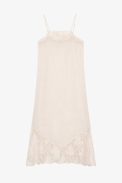 VESTIDO ENCAJE Crudo