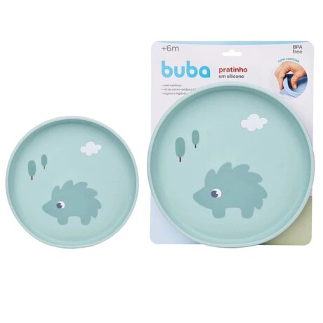 Plato con ventosa Cloudy verde